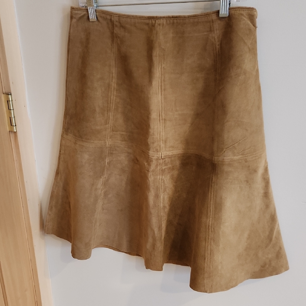 Eddie Bauer Brown A-Line Suede Skirt